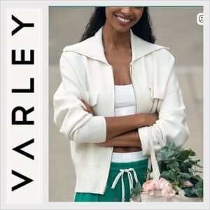 Varley Felise Relaxed zip through jacket M in Egret